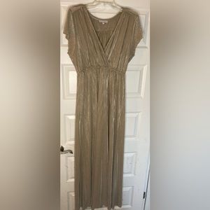 Baltic Born Athena Gold Pleated Maxi Dress
